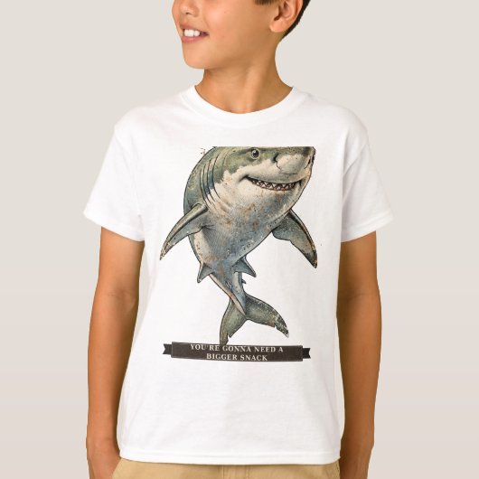 子供のための面白いサメ Tシャツ (正面)