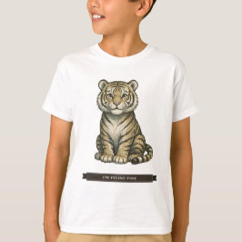 子供のための面白いトラ Tシャツ