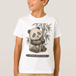 子供のための面白いパンダ Tシャツ