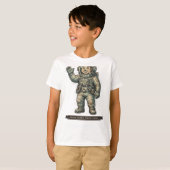 子供のための面白い宇宙飛行士 Tシャツ (正面フル)