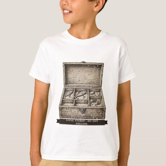 子供のための面白い釣り Tシャツ (正面)