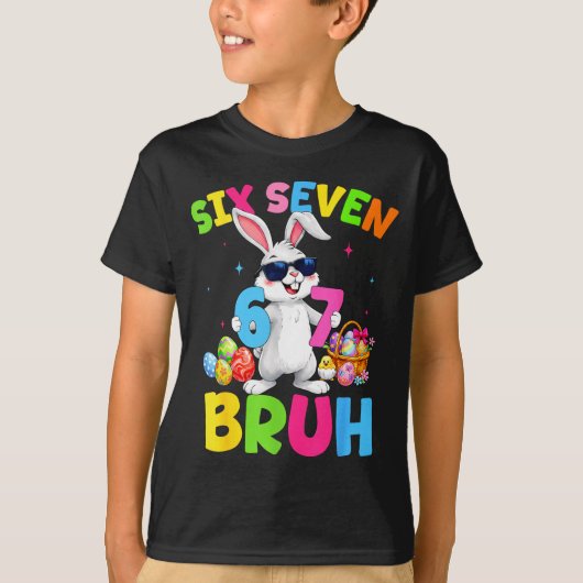 子供のための面白い67バニーエッグ Tシャツ (正面)