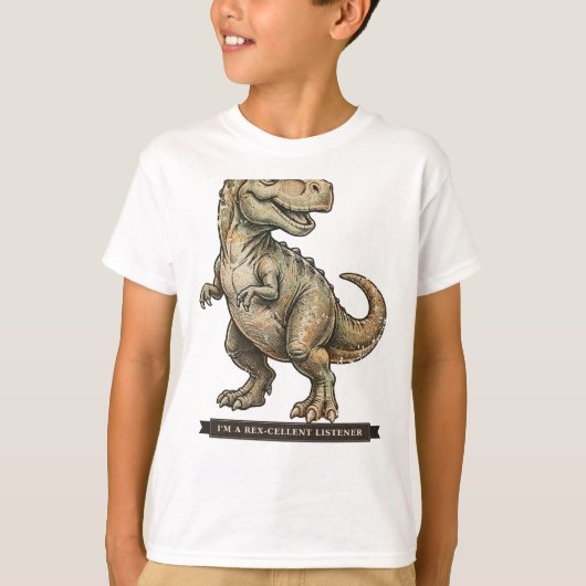 子供のための面白いTレックス Tシャツ (正面)