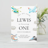 子供のための飛行機とヘリコプターの誕生日招待状 招待状 (スタンド正面)