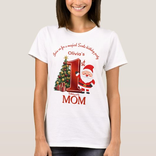 子供のための魔法のサンタの誕生日デザイン Tシャツ (正面)
