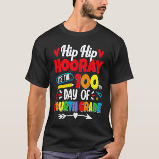 子供のための100日目の学校 男子 四年生 先生 Tシャツ