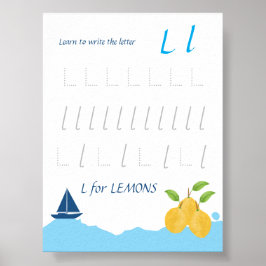 子供のためのL文字のトレースポスター ポスター