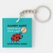 子供のてんとう虫の卵のアレルギーの医学の注意深い子供 キーホルダー (裏面)