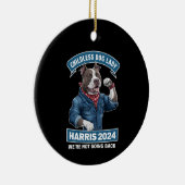 子供のない犬の女性がカマラ選挙投票2024 セラミックオーナメント (右)