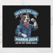 子供のない犬の女性がカマラ選挙投票2024 ビールラベル (シングルラベル)