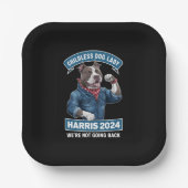 子供のない犬の女性がカマラ選挙投票2024 ペーパープレート (正面)