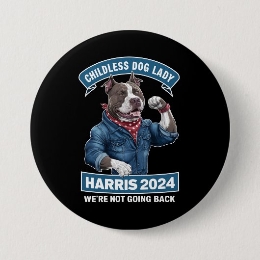 子供のない犬の女性がカマラ選挙投票2024 缶バッジ (正面)