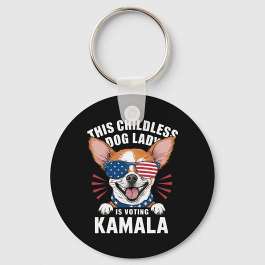子供のない犬の女性が投票Kamala-harris 2024 2 キーホルダー (正面)