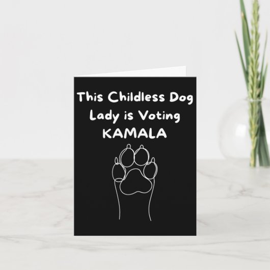 子供のない犬の女性が投票Kamala-harris 2024 3 カード (正面)