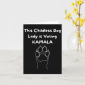 子供のない犬の女性が投票Kamala-harris 2024 3 カード (黄色い花)