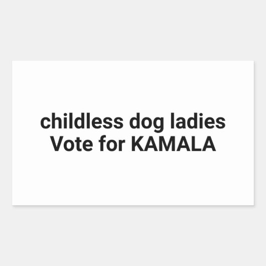 子供のない犬の女性はカマラホワイトに投票おもしろいする 長方形シール (正面)