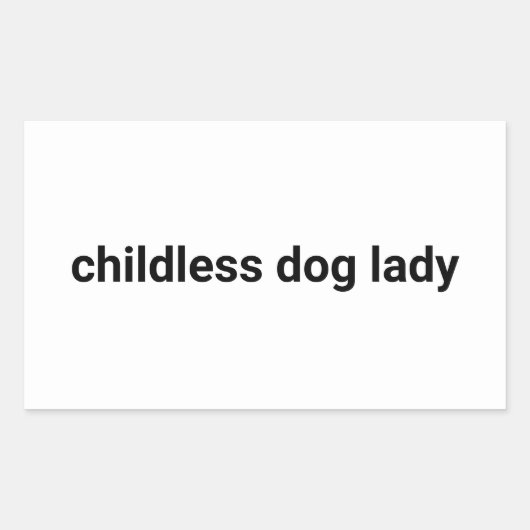子供のない犬の女性ミニマリスト白モダンおもしろい色 長方形シール (正面)