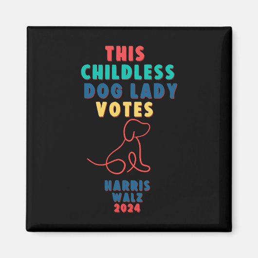 子供のない犬の女性投票カマラ – Harris WaLzheime マグネット (正面)