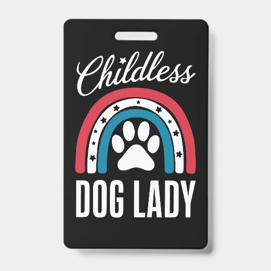 子供のない犬の女性選挙投票2024 Rainbow USA バッジ (正面)