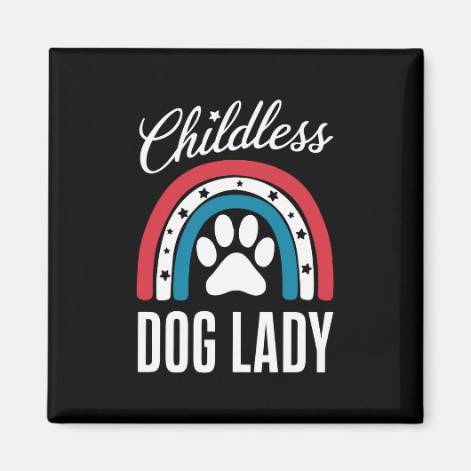 子供のない犬の女性選挙投票2024 Rainbow USA マグネット (正面)