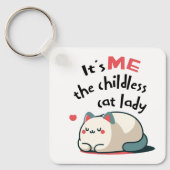 子供のない猫好きな女性が可愛い キーホルダー (正面)