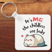 子供のない猫好きな女性が可愛い キーホルダー (正面)