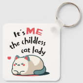 子供のない猫好きな女性が可愛い キーホルダー (裏面)