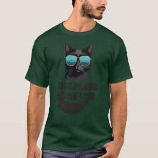 子供のない猫好きの女性 楽しい Tシャツ