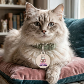 子供のない猫好きの婦人の着物 猫 おもしろ ペットIDタグ