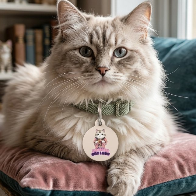 子供のない猫好きの婦人の着物 猫 おもしろ ペットIDタグ (クリエイターアップロード済み)
