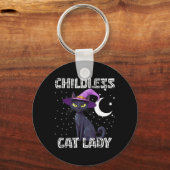 子供のない猫好きの魔女っぽい猫 黒 キーホルダー (正面)