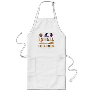 子供のにおいが気になる給食のおばちゃんハロウィンTシャツ ロングエプロン