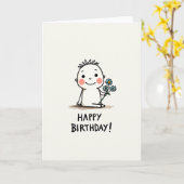 子供のような誕生日カード カード (黄色い花)