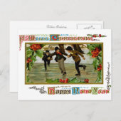 子供のアイスケティング ポストカード (正面/裏面)