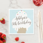 子供のアイスコーンのブルー誕生日会 スタンダードランチョンナプキン (インサイチュ)