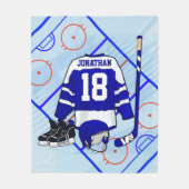 子供のアイスホッケーの寝室およびEnの続きのコレクション フリースブランケット (正面)