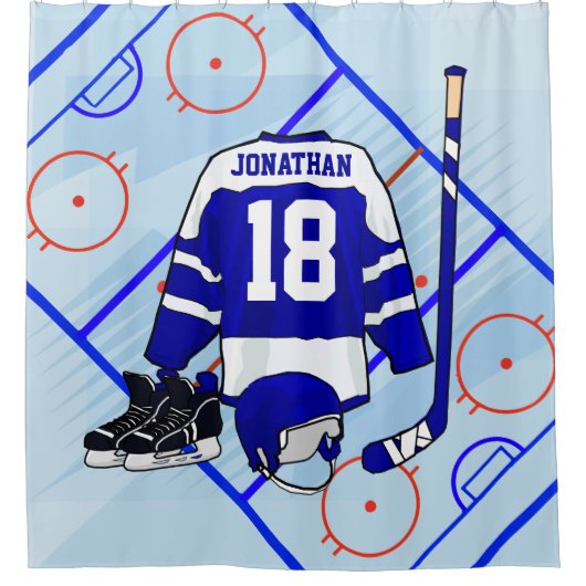 子供のアイスホッケーの寝室のコレクション1 シャワーカーテン (正面)