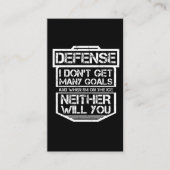 子供のアイスホッケーのTシャツのおもしろいなディフェンスプレーヤー 名刺 (正面)