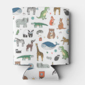 子供のアニマルマスク、ウイルスパターン。 缶クーラー (裏面)