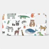 子供のアニマルマスク、ウイルスパターン。 Case-Mate iPhoneケース (裏面 (横))