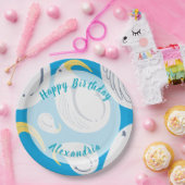 子供のアホウドリの誕生日 - 海のテーマのテーブル装飾 ペーパープレート (パーティー)