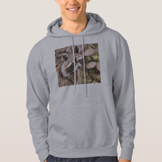 子供のアライグマのフード付きスウェットシャツ パーカ (正面)