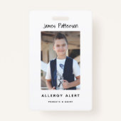 子供のアレルギー警報ICOEカスタムな写真の警告のバッジ バッジ (正面)