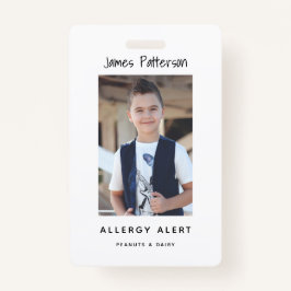 子供のアレルギー警報ICOEカスタムな写真の警告のバッジ バッジ