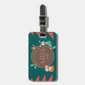子供のアレルゲンのかわいい森林冬動物BagTag ラゲッジタグ (正面縦)