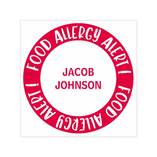 子供のアレルパーソナライズされたギー警告の食物アレルギー セルフインキングスタンプ (デザイン)