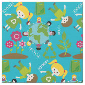 子供のアースデーの生地 ファブリック (クローズアップ)