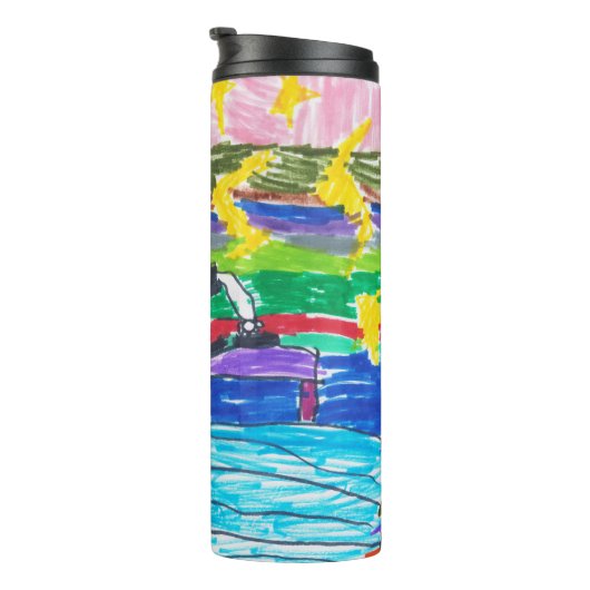 子供のアートワークまたは写真記念アート タンブラー (回転右)