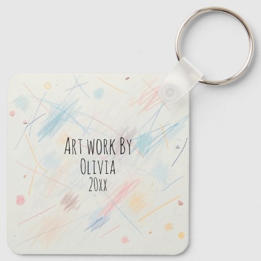 子供のアートワークをこのオブジェクトに追加 キーホルダー (裏面)