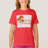 子供のアート マリーゴールド 花 10月 誕生日 Tシャツ (正面)
